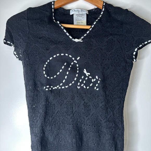 SOLD Christian Dior Black and White knitted top - Picture 6 of 8